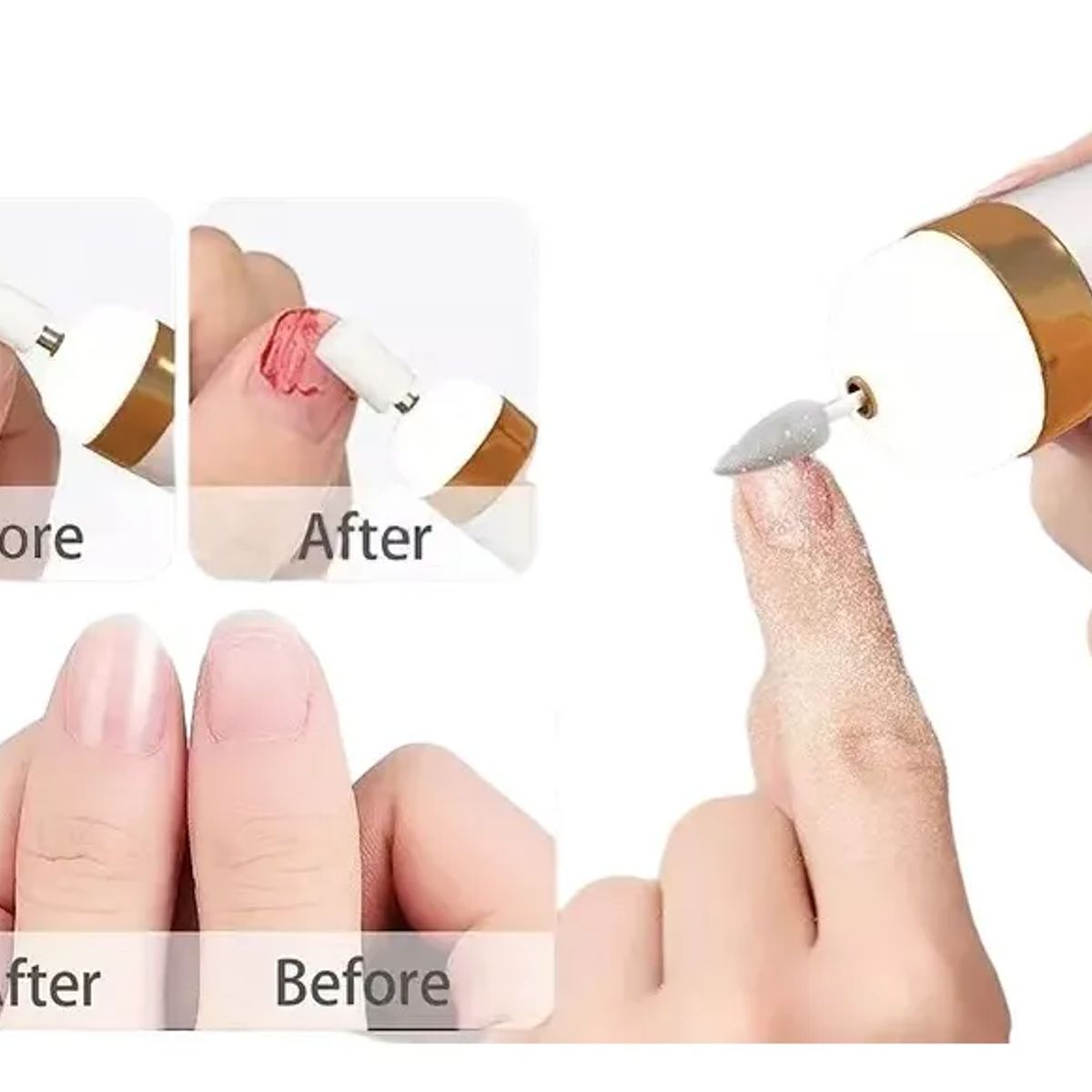 GENERICO - Lima Eléctrica 5en1 Pulidor Recargable Uña Manicure Pedicure