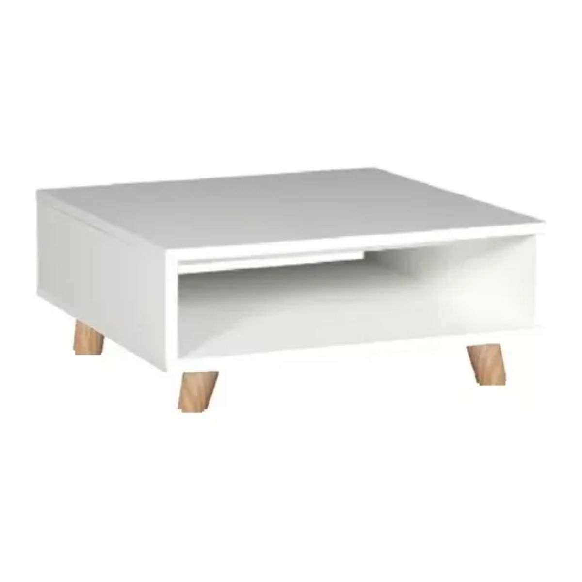 GENERICO - Mesa De Centro Mueble Para La Sala Perchero Blanco Patas madera