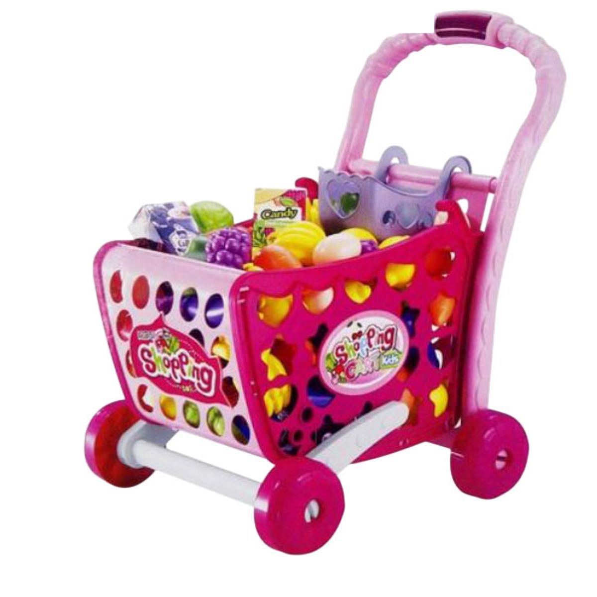 GENERAL - Carrito De Compras Infantil 3 En 1 Con Frutas Y Accesorios