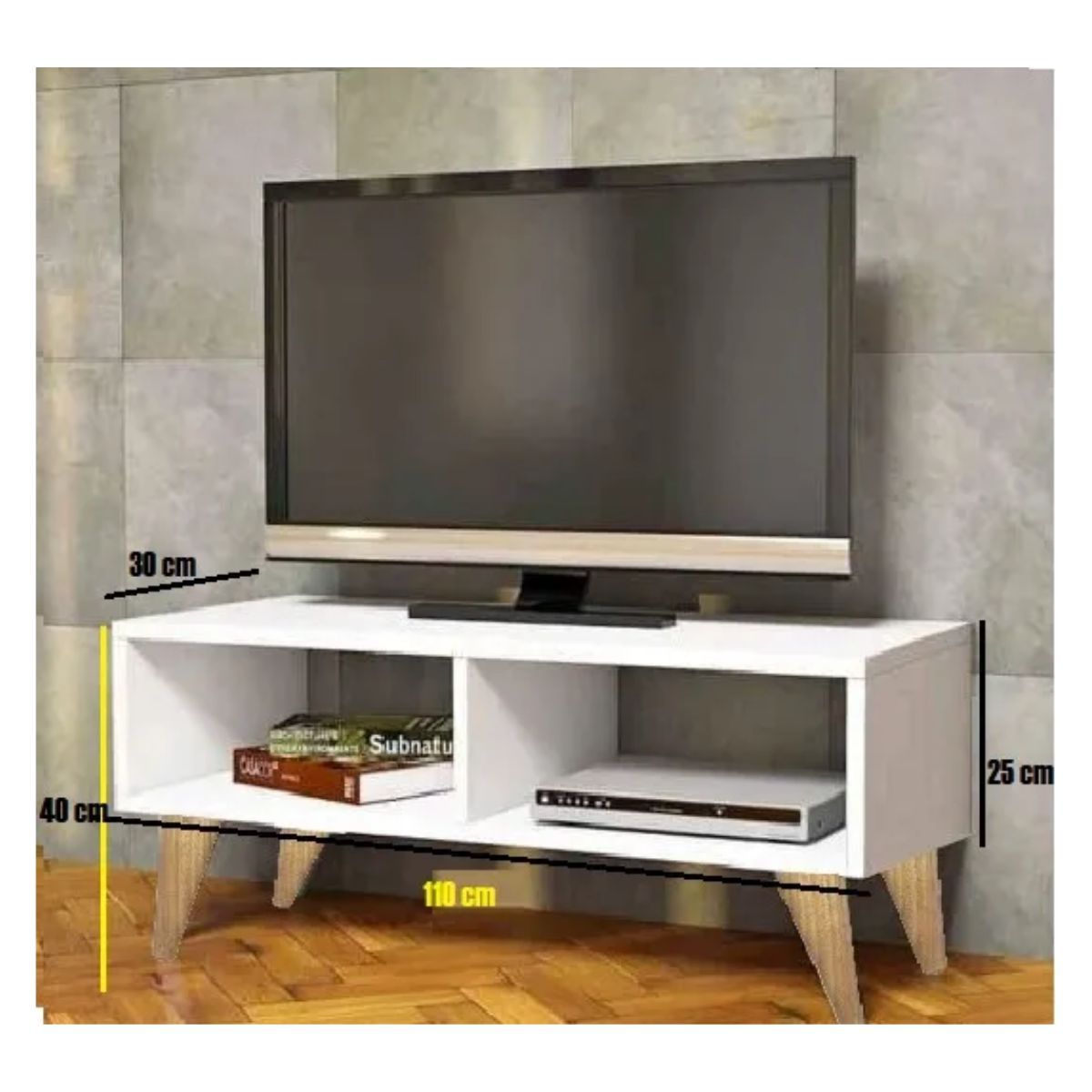 GENERICO - Mesa Tv  Centro De Entretenimiento Mueble Televisión 110cm Blanco