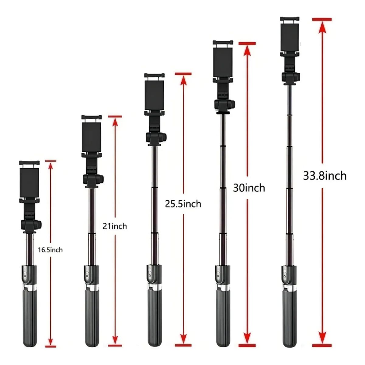 GENERICO - Gimbal Estabilizador Palo Selfie Trípode Bluetooth 4en1 Q08
