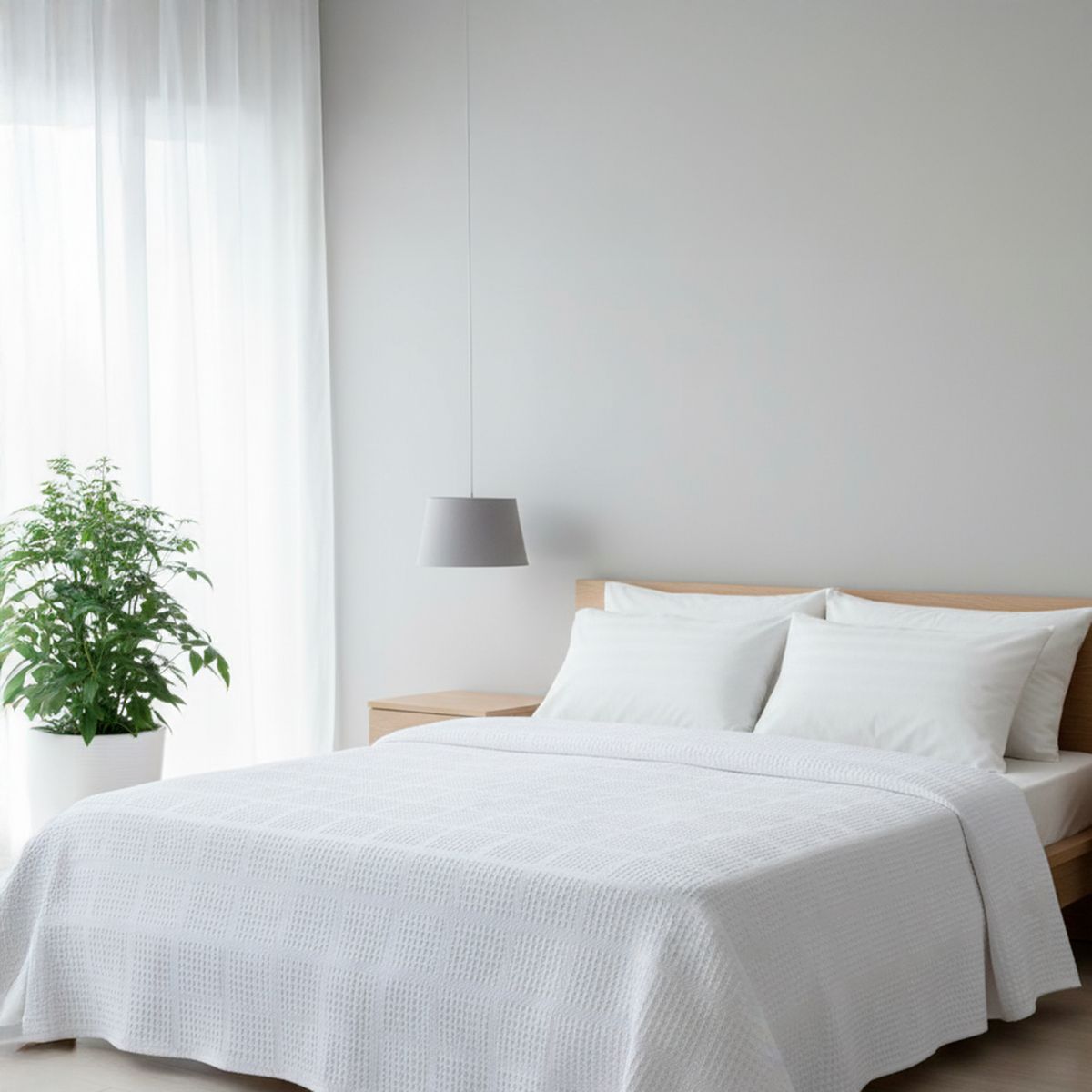 FATELARES - Colcha Sobrecama Piqué Doble 220x230 cm Blanco