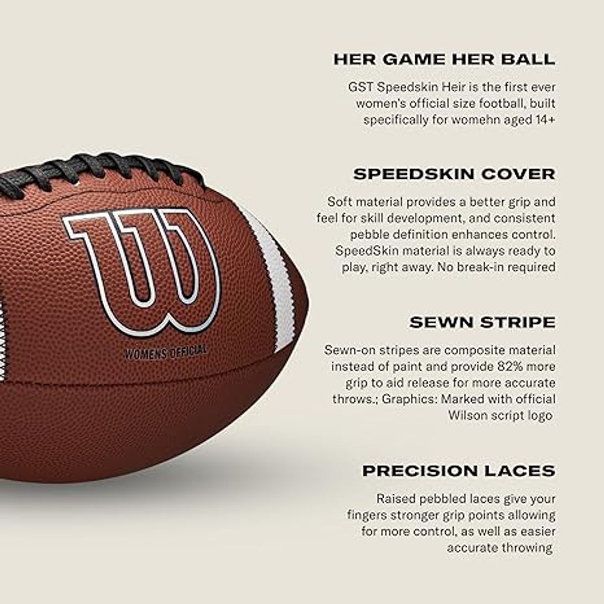WILSON - Balón de fútbol Wilson GST SpeedSkin para jóvenes tamaño 5
