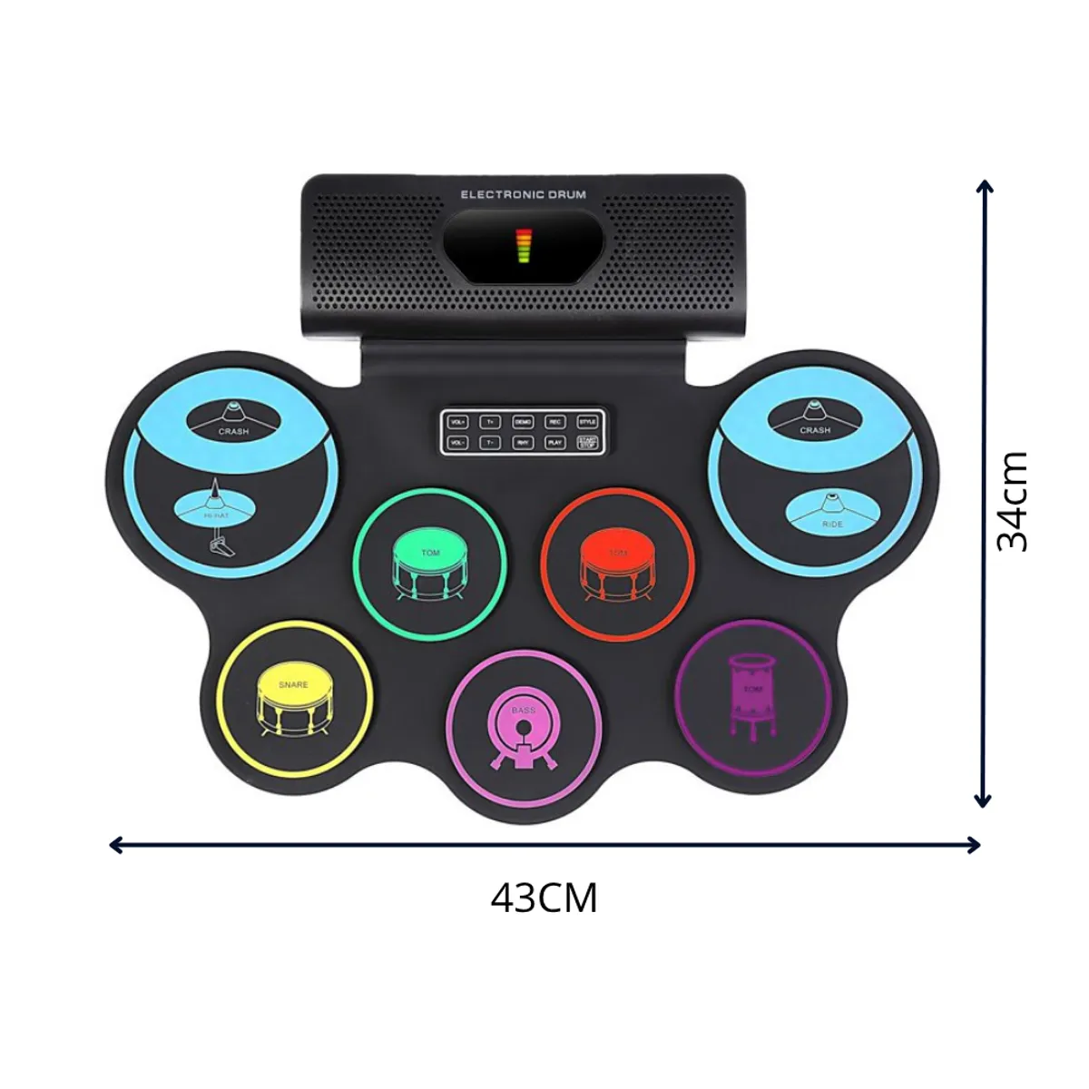 COLME TECHNOLOGY HOME - Batería Electrónica Juegos Tambores Bluetooth 7 Almohadillas