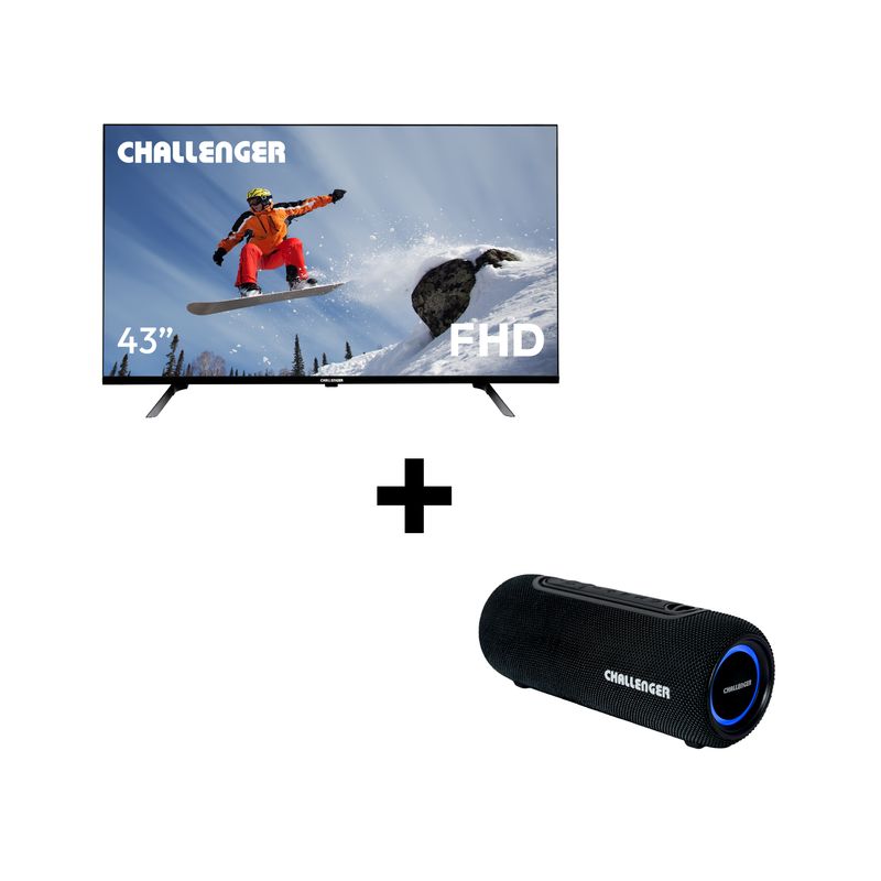 CHALLENGER - Televisor 43 pulgadas + Parlante 10W + SC10 - LED 43KG90 BT T2 GOOGLETV - Challenger