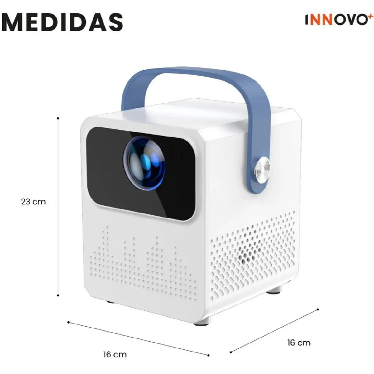 INNOVA - Proyector Portátil 4k Android Wifi Bluetooth Cine En Casa T2 Mini