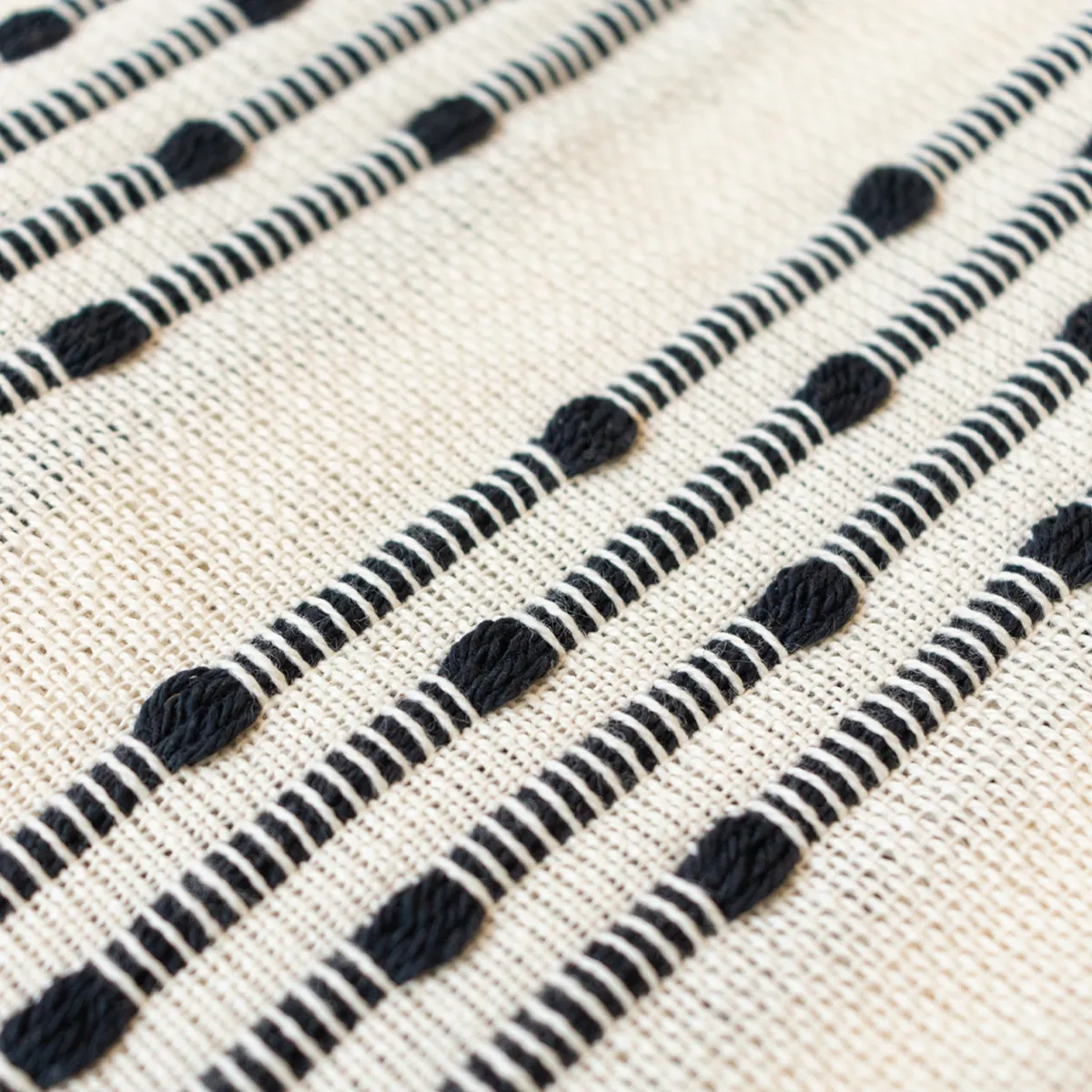 FATELARES - Manta Throw Nudos CremaNegro 130x180cm Fatelares