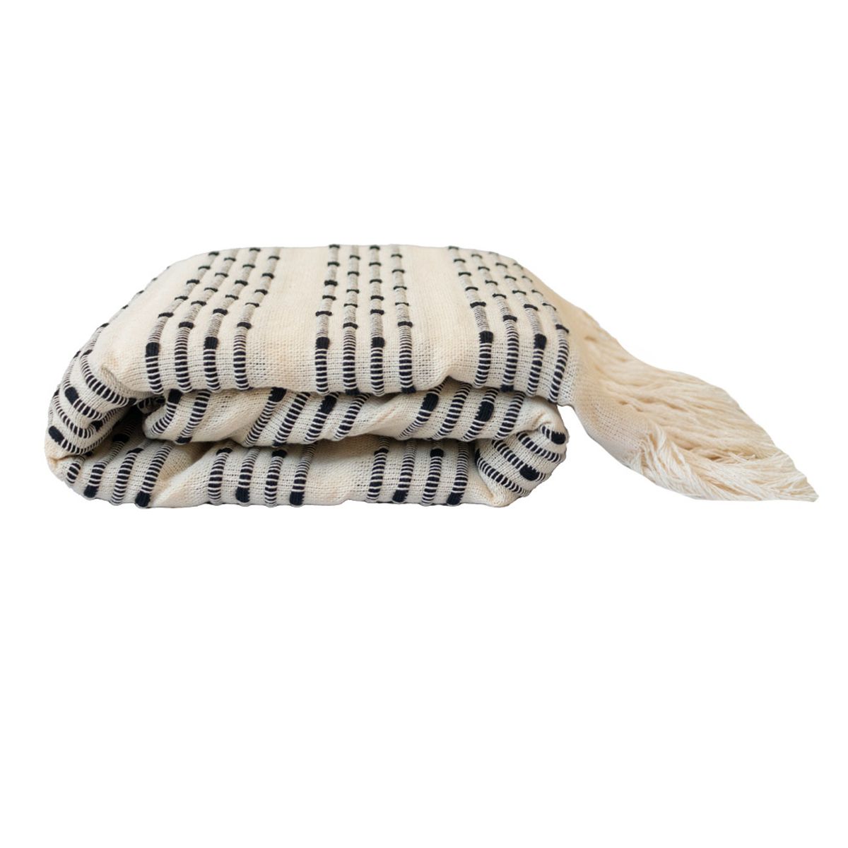 FATELARES - Manta Throw Nudos CremaNegro 130x180cm Fatelares