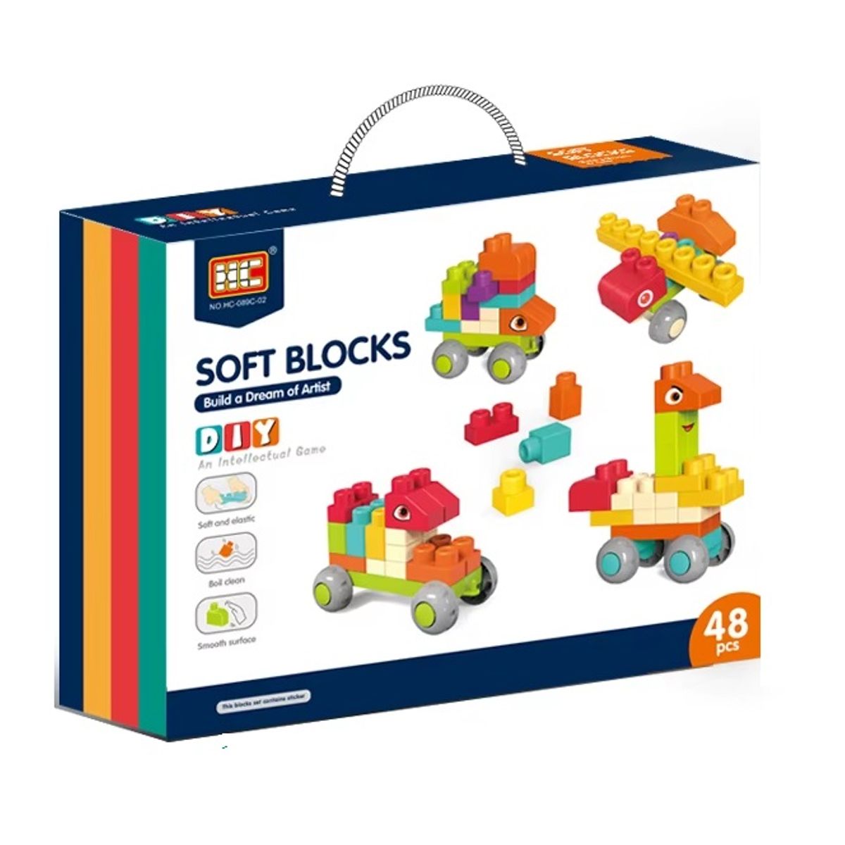 JUGANDO Y EDUCANDO - Juego Bloques De Construcción Figuras Grandes 48 Pieza niños