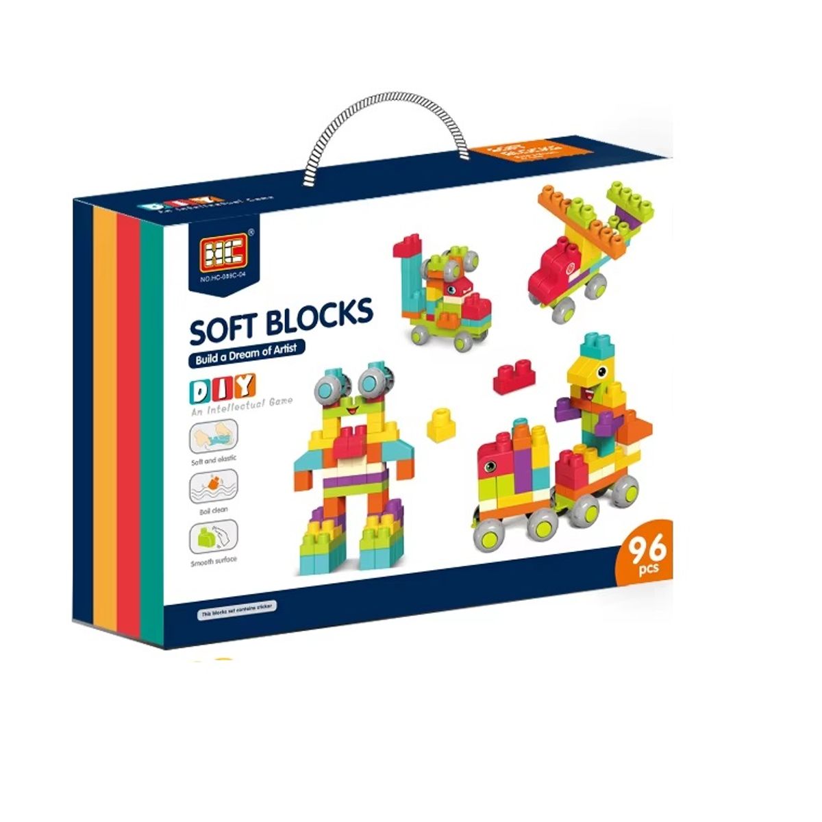 JUGANDO Y EDUCANDO - Juego Bloques De Construcción Figuras Grandes 96 Pieza Niños