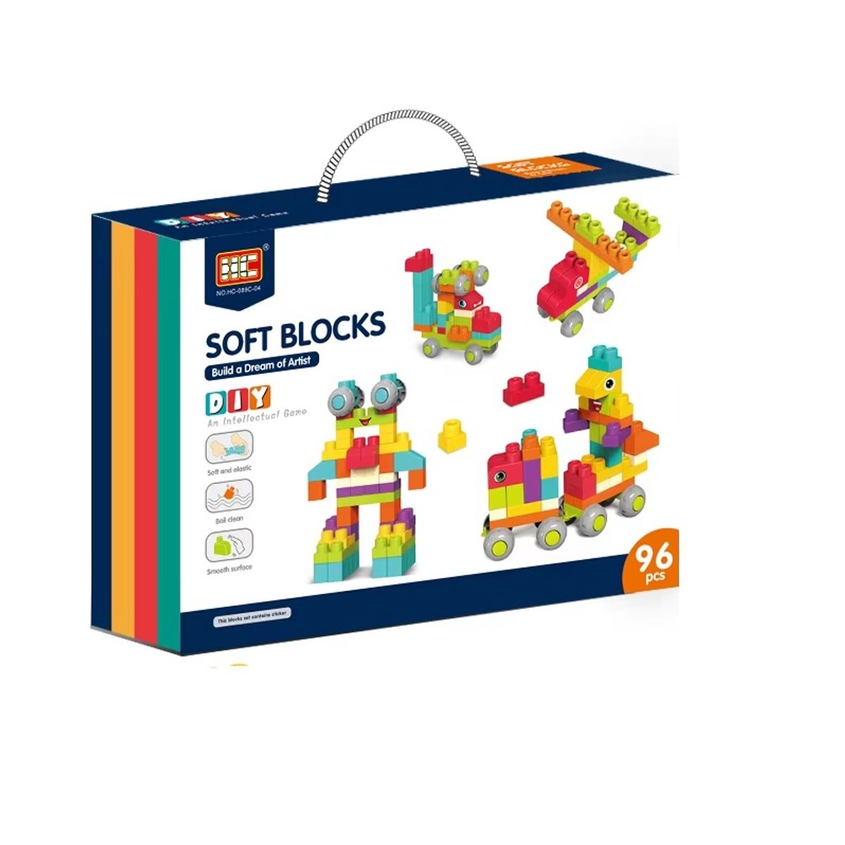 JUGANDO Y EDUCANDO - Juego Bloques De Construcción Figuras Grandes 96 Pieza Niños