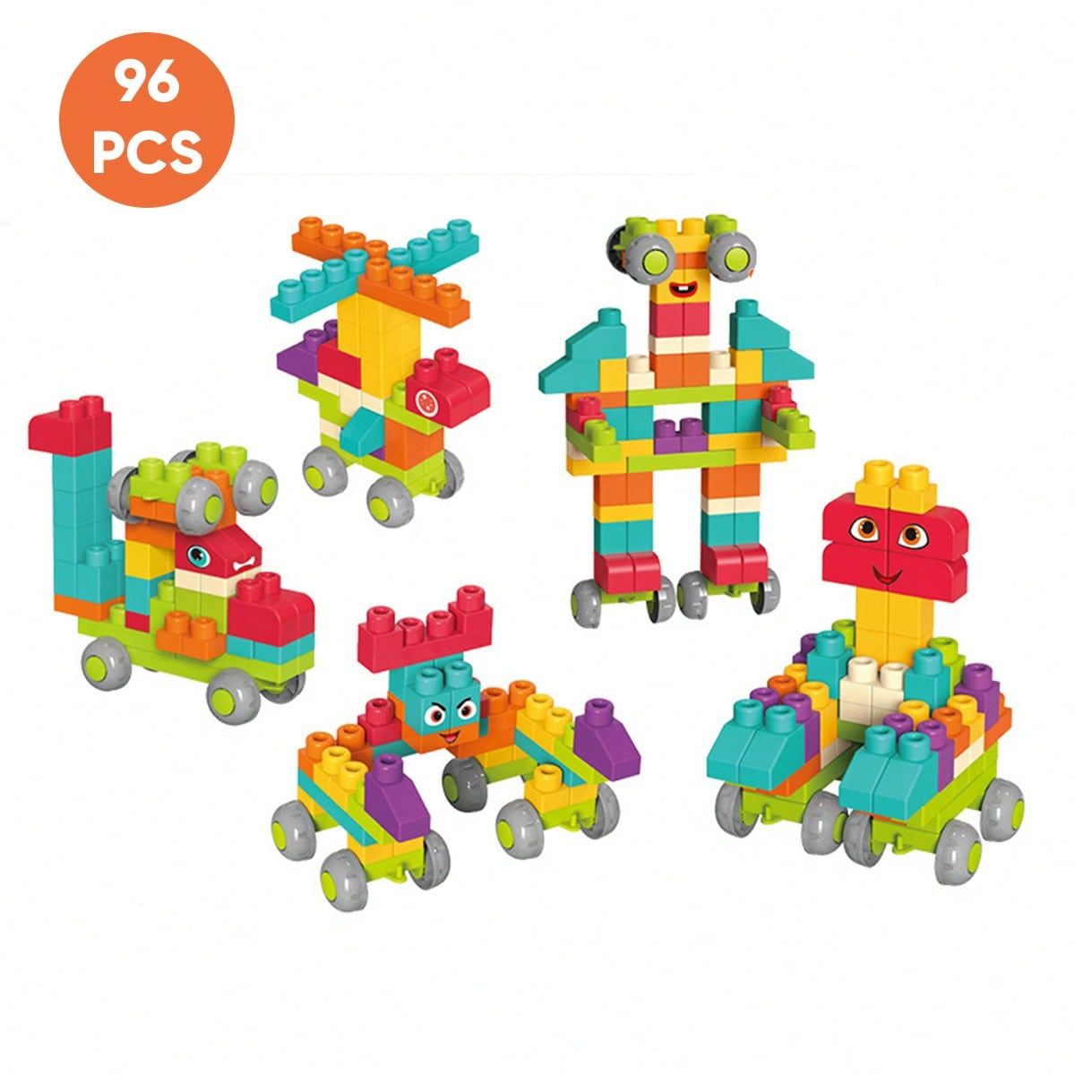 JUGANDO Y EDUCANDO - Juego Bloques De Construcción Figuras Grandes 96 Pieza Niños