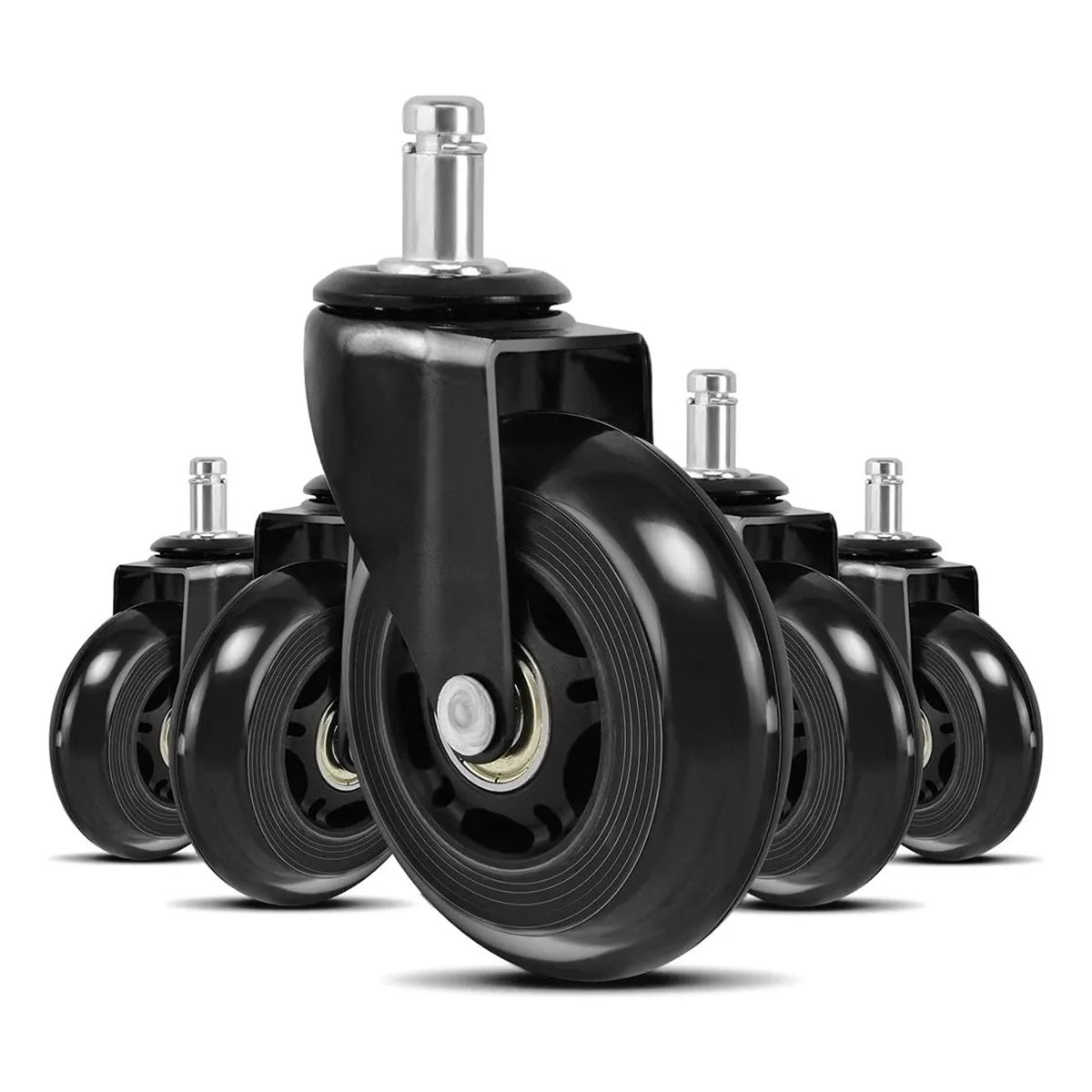 GENERICO - Ruedas Silla Escritorio Tipo Roller Gamer Set X5 Universales