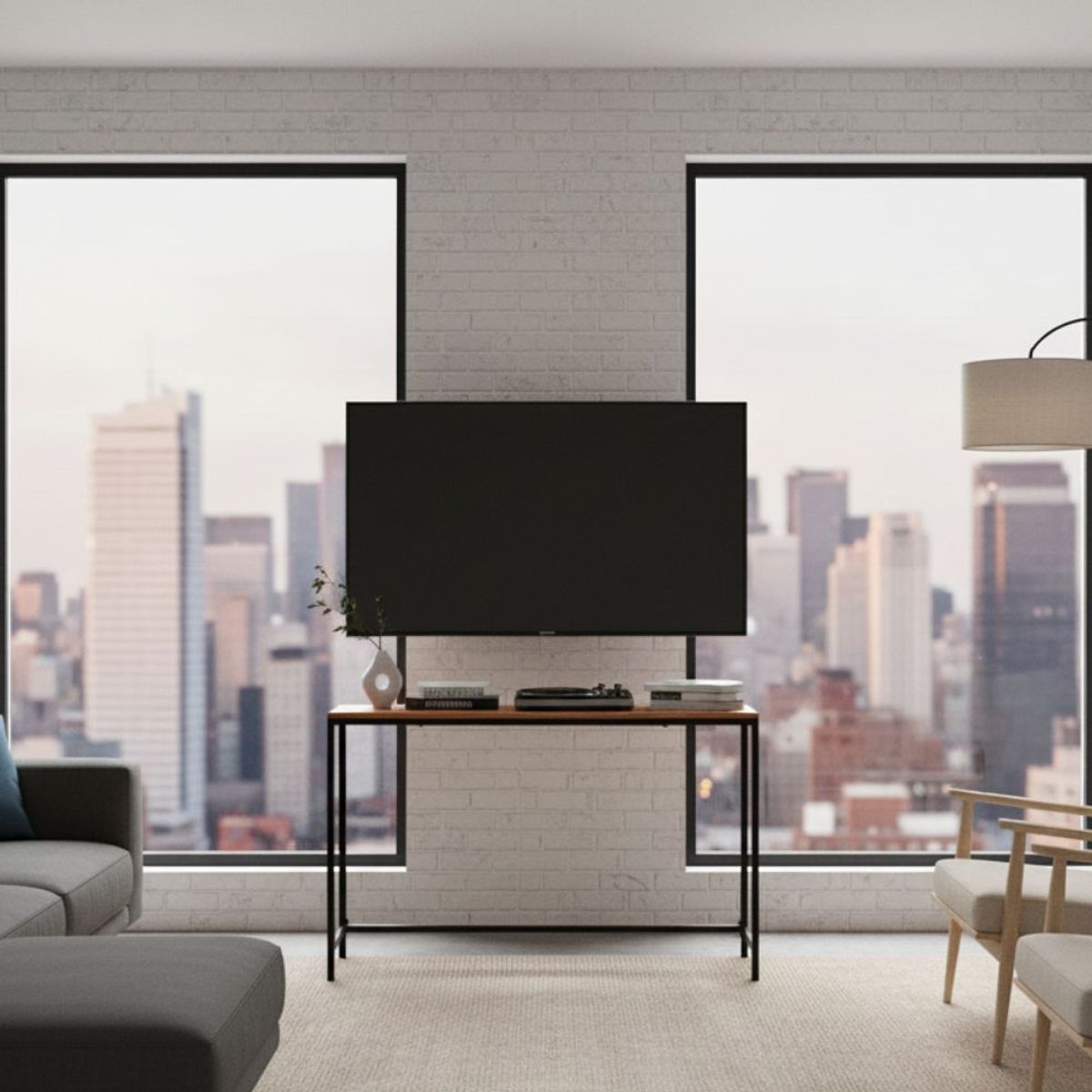 22 GRADOS DECORACION - Consola de Tv Candela 120cm x 30cm Formica y metal