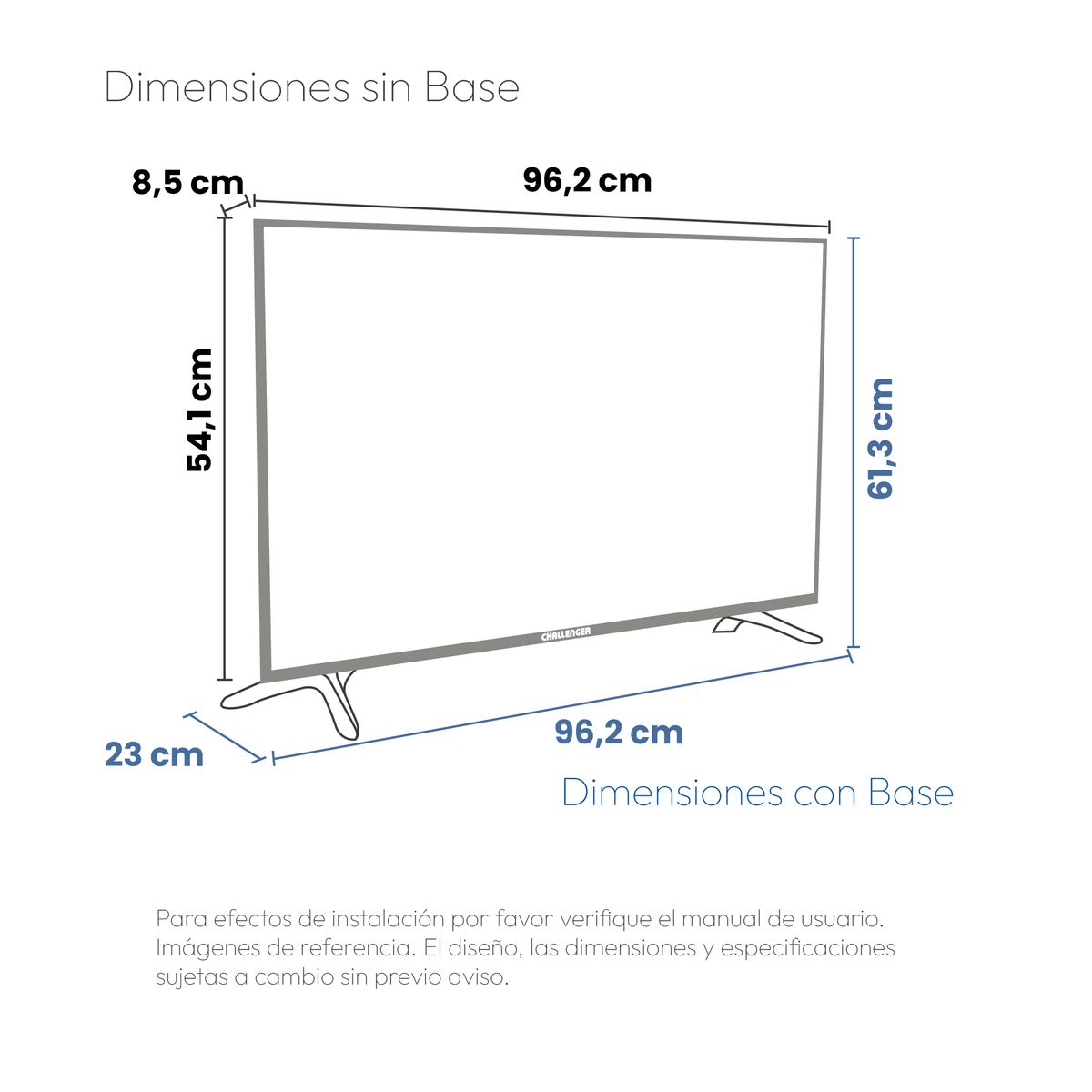 CHALLENGER - Televisor 43 pulgadas + Minibar 121 Litros + CR121 - LED 43KG90 BT T2 GOOGLETV - Challenger