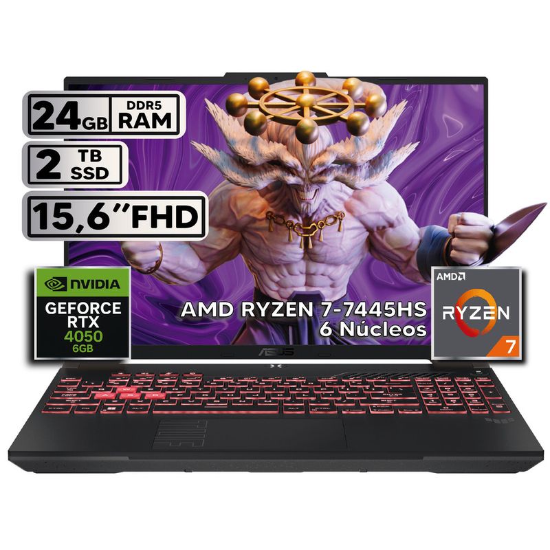 ASUS - ASUS TUF GAMING A16 RYZEN 7 24GB 2TB RTX 4050 16″ FHD+ 144HZ W11