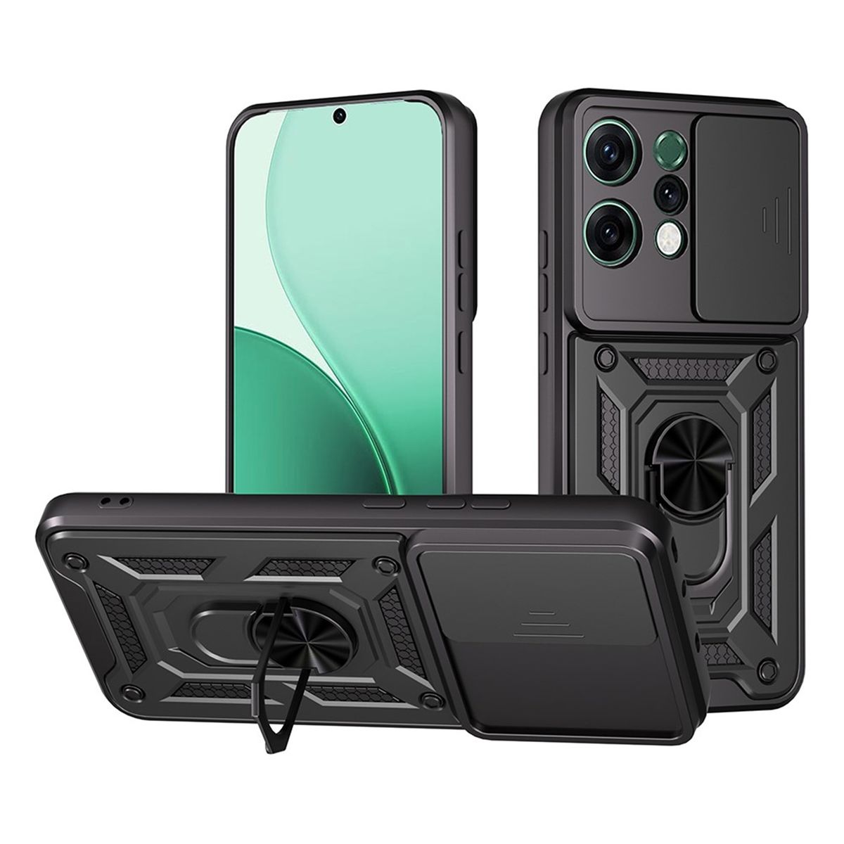 GENERICO - Funda Case Protector Cámara Slider Compatible Oppo Reno 14 5G Negro