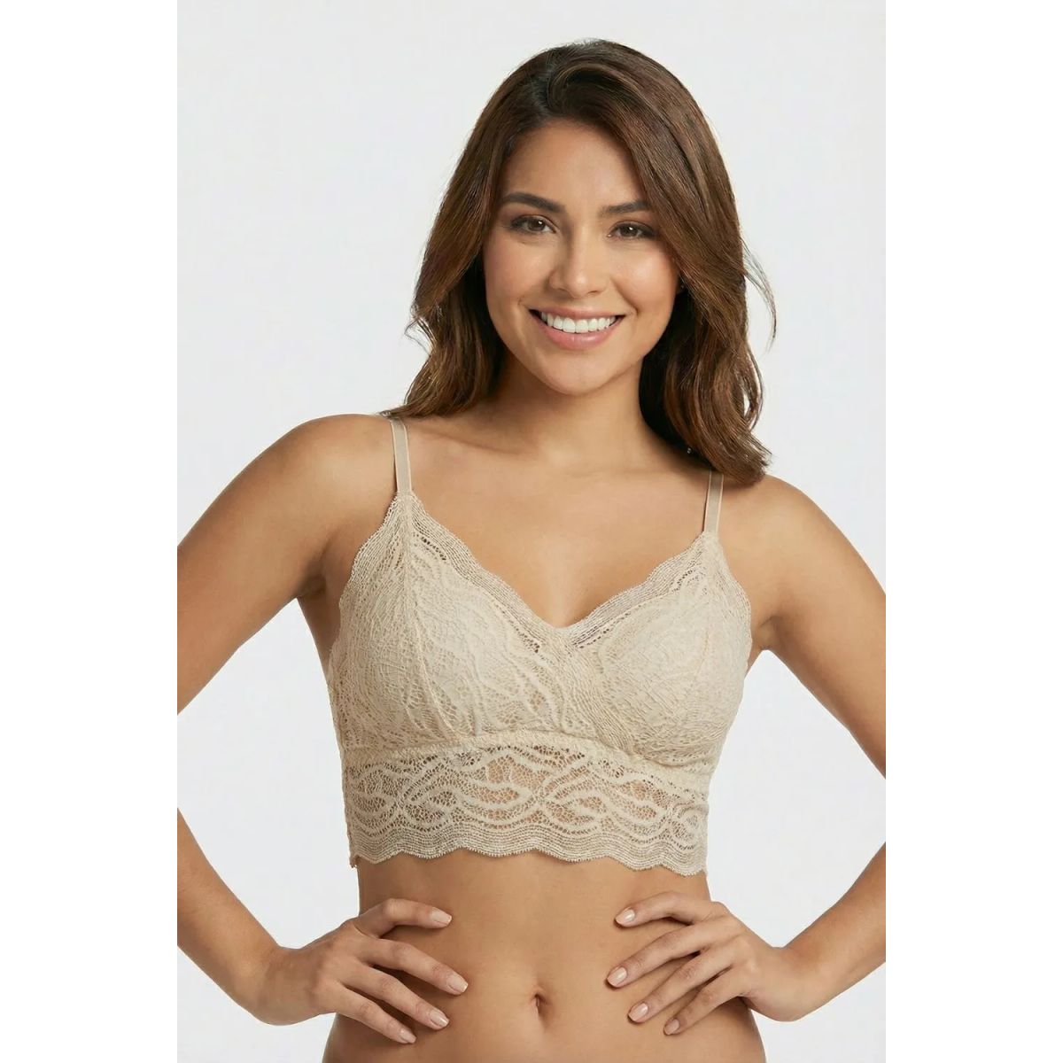 LILI PINK - Top con silueta triangular en encaje