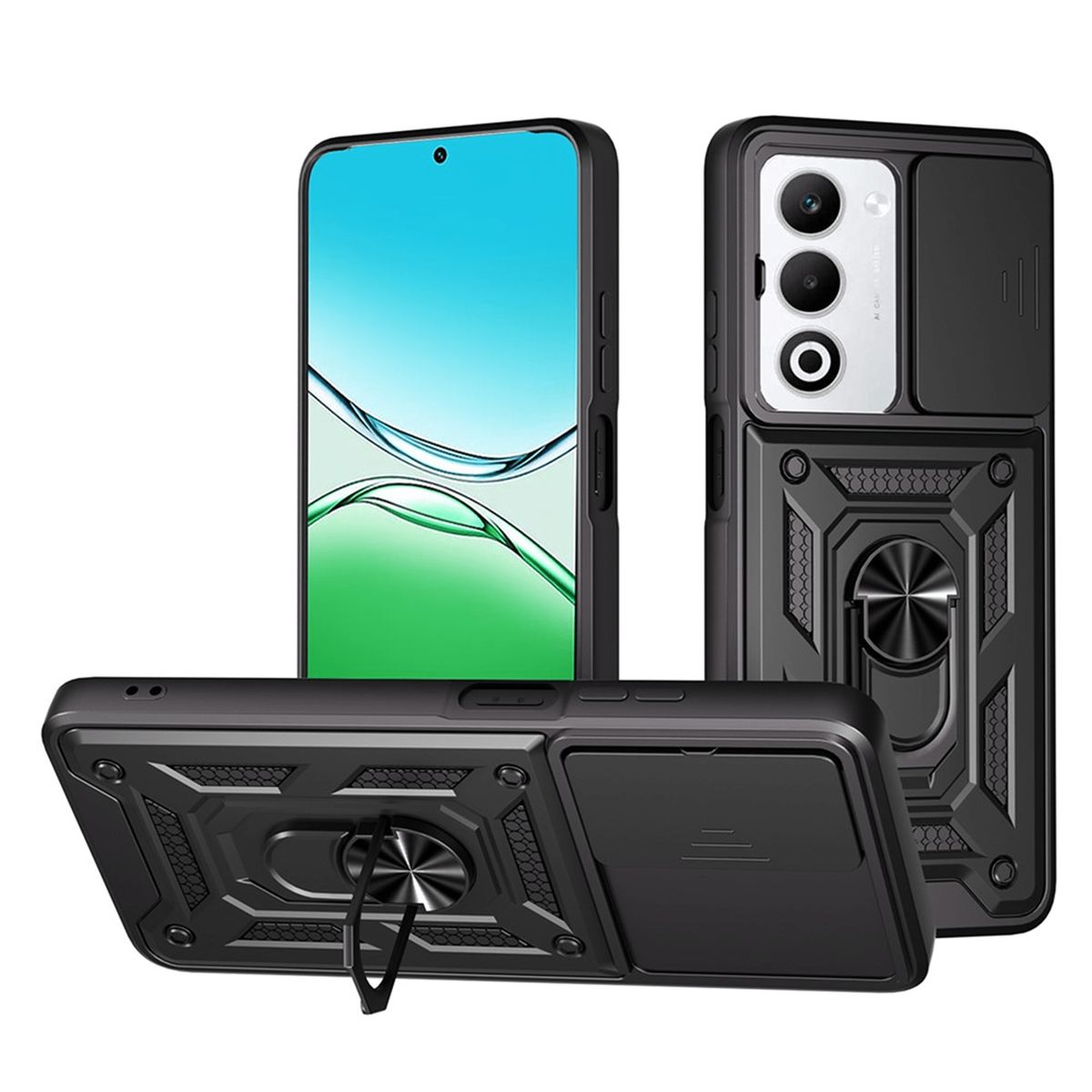 GENERICO - Funda Case Protector Cámara Slider Compatible Oppo A5 5G Negro