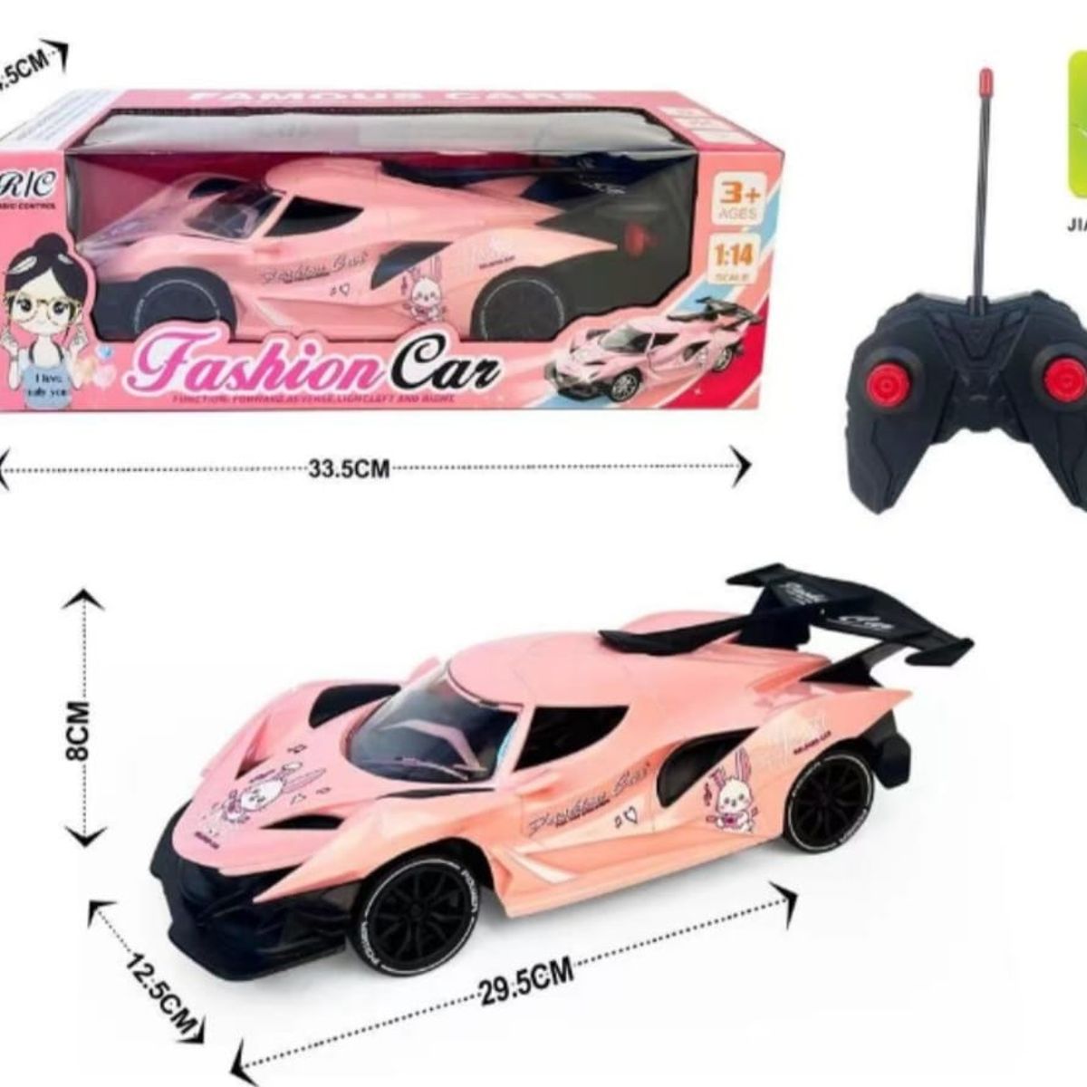 GENERICO - Carro A Control Remoto Rosado Juguete Infantil Niño Niña