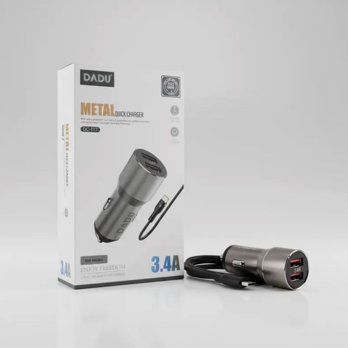 GENERICO - Cargador De Carro Dadu 3.4 A Metal Quick Charger