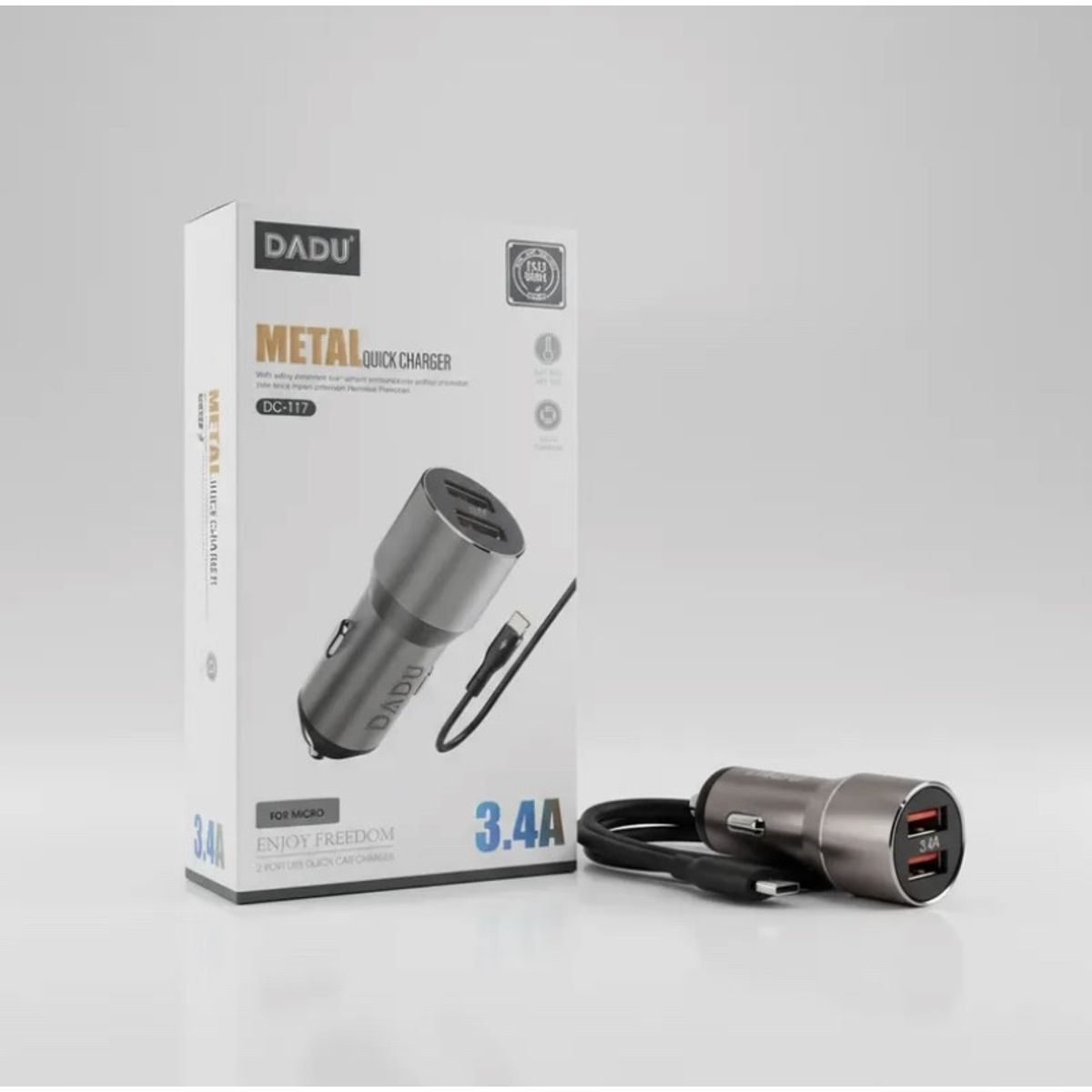 GENERICO - Cargador De Carro Dadu 3.4 A Metal Quick Charger