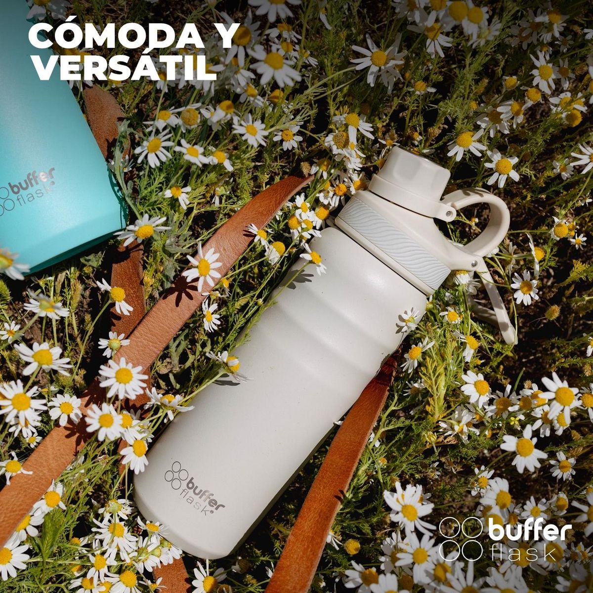 BUFFER FLASK - Termo Botella Termica Buffer 700ml Acero Inox Tapa Rosca - Beige