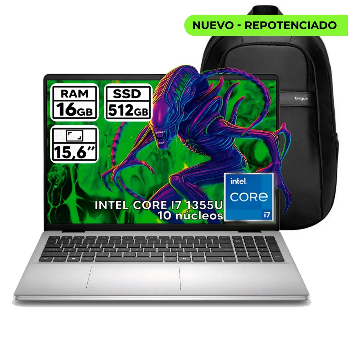 DELL - PORTÁTIL DELL INTEL CORE I7 1355U 16 GB RAM 512GB SSD 15,6″ FHD COLOR PLATINUM SILVER + BOLSO