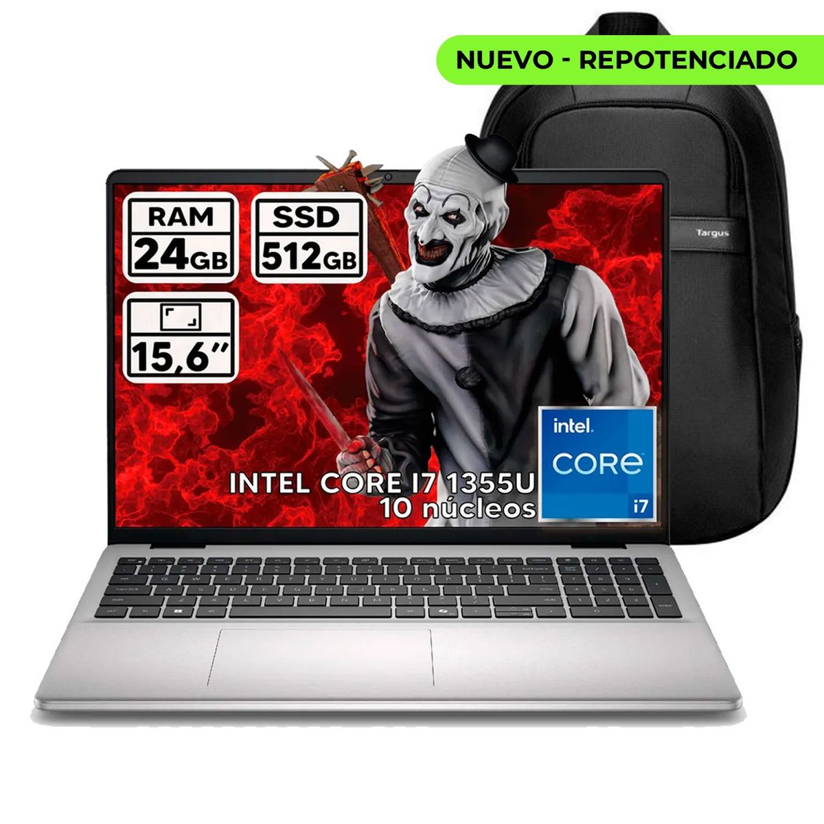 DELL - PORTÁTIL DELL INTEL CORE I7 1355U 24 GB RAM 512GB SSD 15,6″ FHD COLOR PLATINUM SILVER + BOLSO