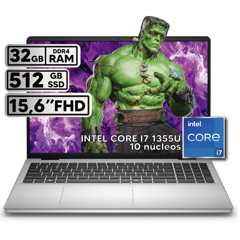 DELL - PORTÁTIL DELL INTEL CORE I7 1355U 32 GB RAM 512GB SSD 15,6″ FHD COLOR PLATINUM SILVER