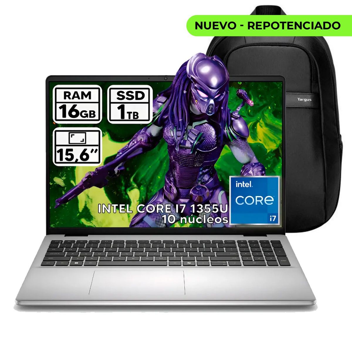 DELL - PORTÁTIL DC15250 CORE I7 1355U 16 GB RAM 1 TB SSD 15,6″ FHD COLOR PLATINUM SILVER