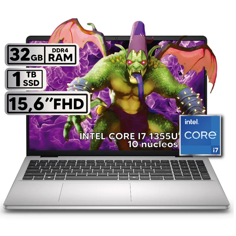 DELL - PORTÁTIL DELL INTEL CORE I7 1355U 32 GB RAM 1 TB SSD 15,6″ FHD COLOR PLATINUM SILVER