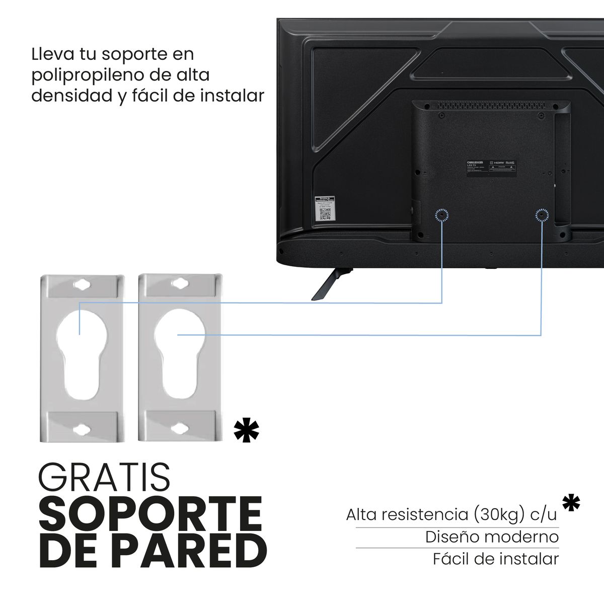 CHALLENGER - Televisor - 43 pulgadas - LED 43KG90 BT T2 - Challenger