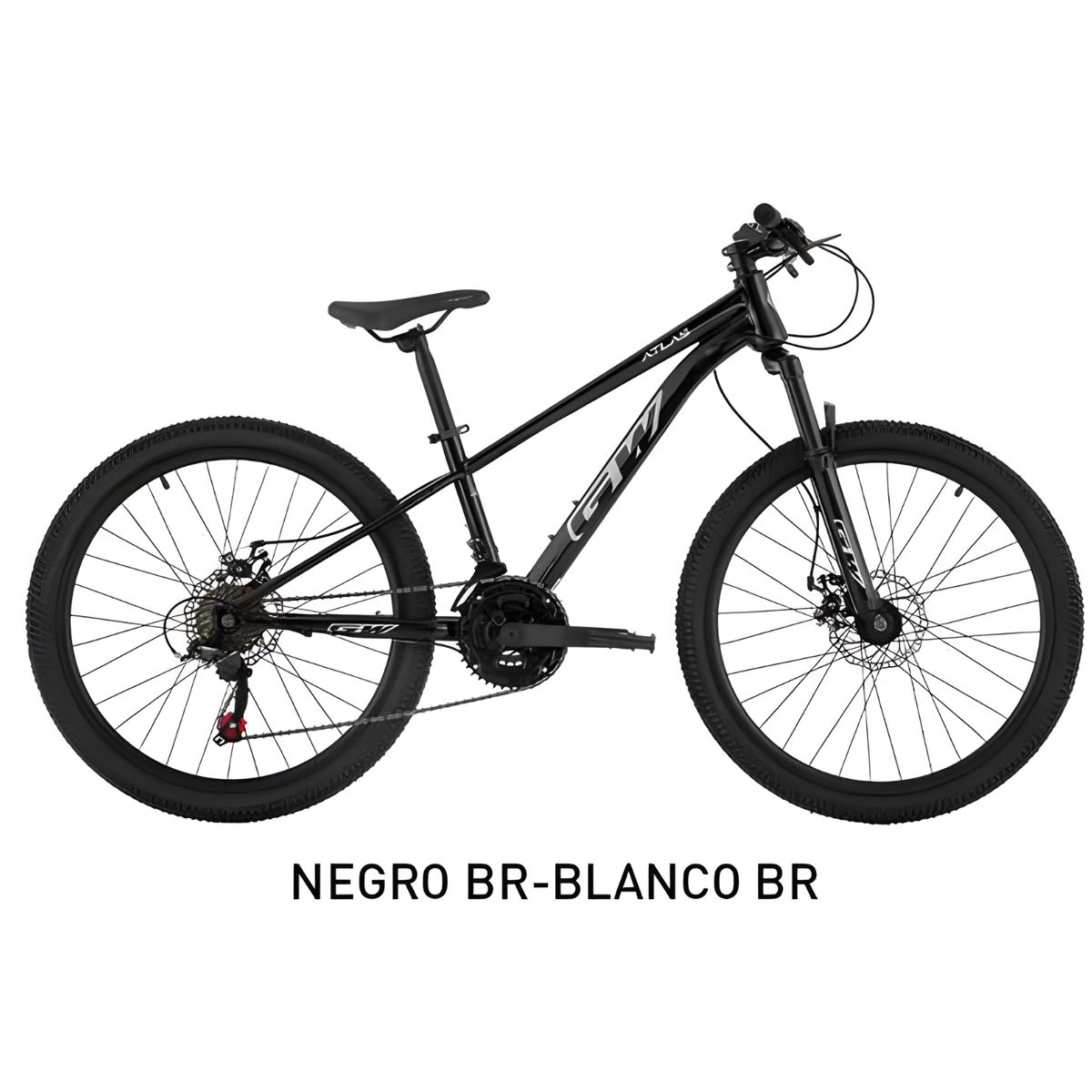 GW - BICICLETA MTB 24P 3X7VEL ATLAS ACERO GW  NEGRO