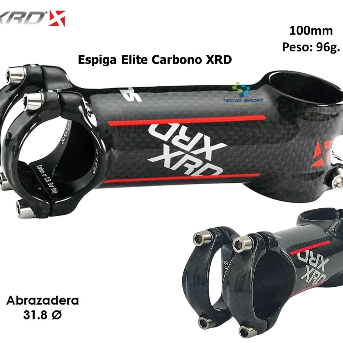 GENERICO - Espiga Carbono Bicicleta Elite Xrd Codo Ultraligera Mtb Ruta