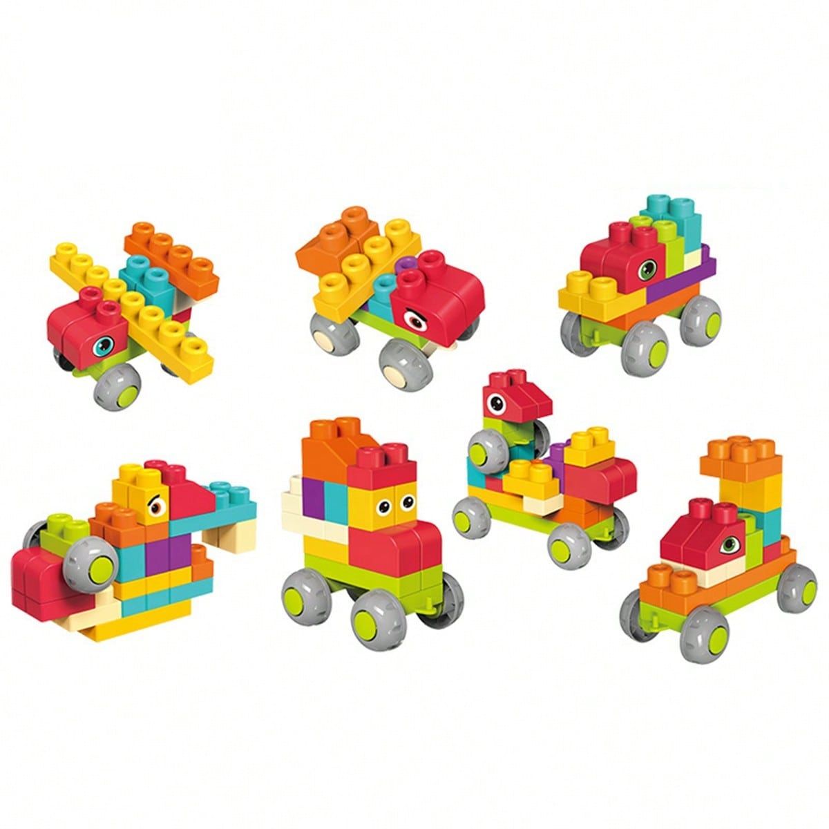 JUGANDO Y EDUCANDO - Juego Bloques Suaves Grandes En Contenedor 60 Piezas