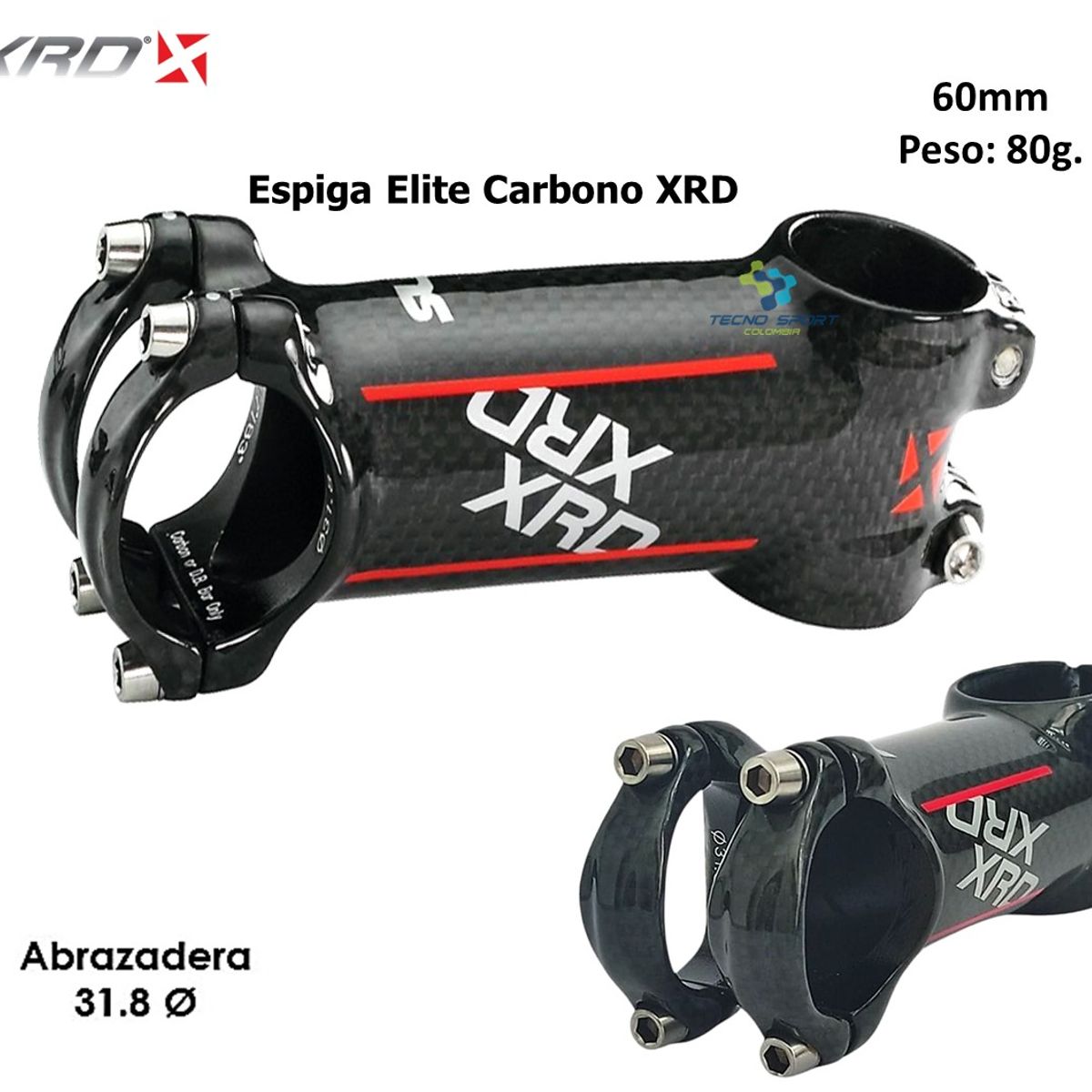 GENERICO - Espiga Carbono Bicicleta Elite Xrd Codo Ultraligera Mtb Ruta