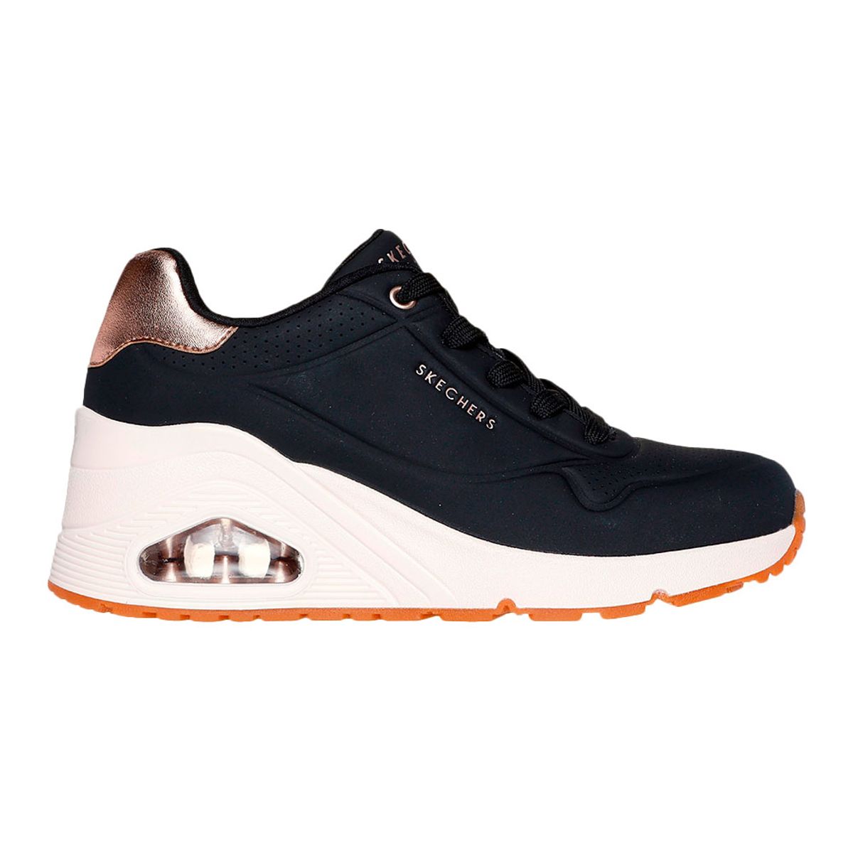 SKECHERS - Tenis Skechers Mujer Uno Wedge - Hi Steps - Negro - Blanco