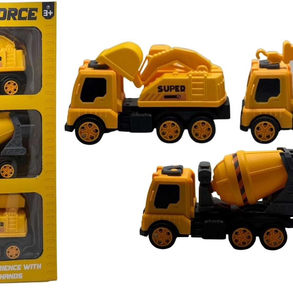 MAZUGI - Juguete kit de Carros Manuales Amarillo de Construcción X3und Niños