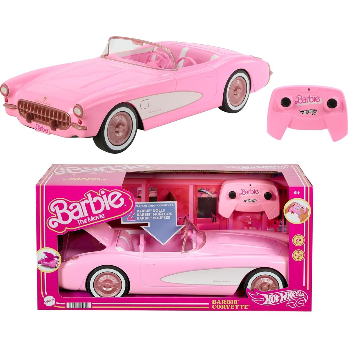 BARBIE - Barbie Corvette Control Remoto The Movie Color Rosa Carro Hot Wheels