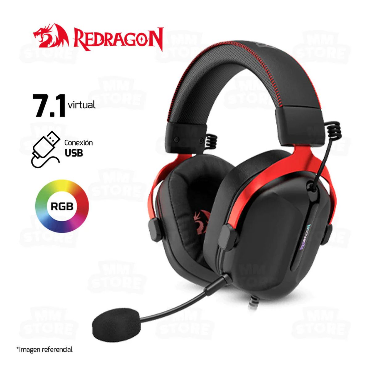 REDRAGON - Auriculares Con Cable REDRAGON CYBILL H312 7,1 Virtual con Sonido Expandido
