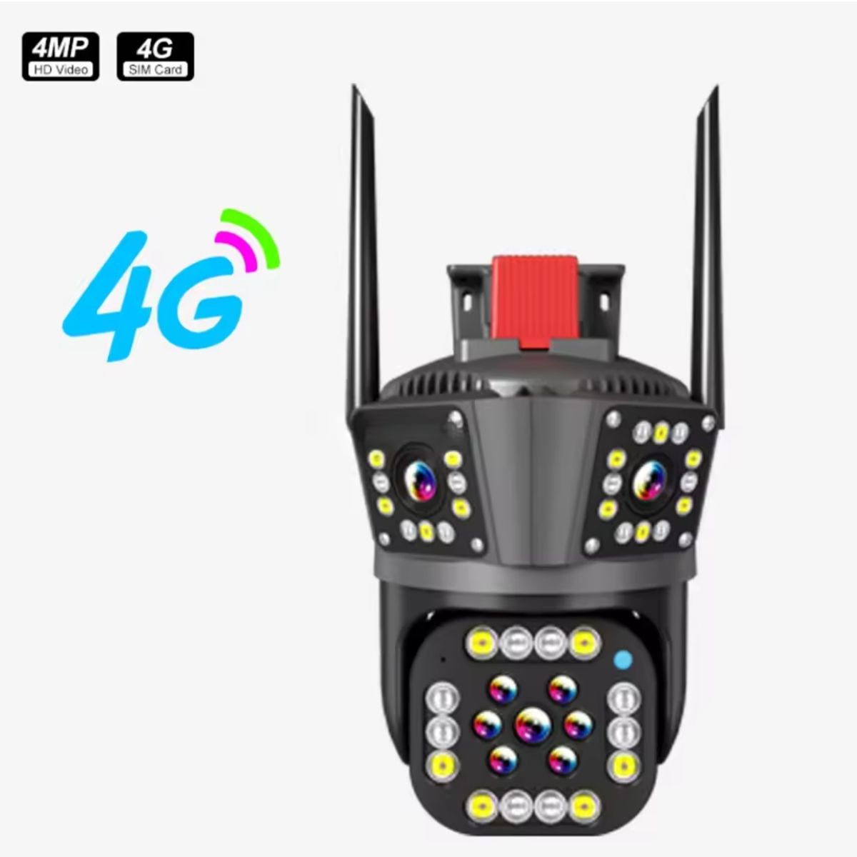 GENERICO - Cámara de Seguridad IP 6MP 4G Inalámbrica  Triple Lente Triple Vista PTZ