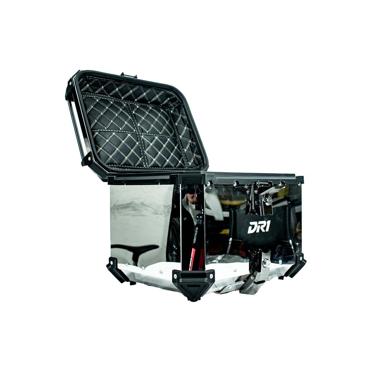 DR1 - MALETERO CUADRADO DR1 ALU PRO ACERO 45 LT GRIS ESPEJO