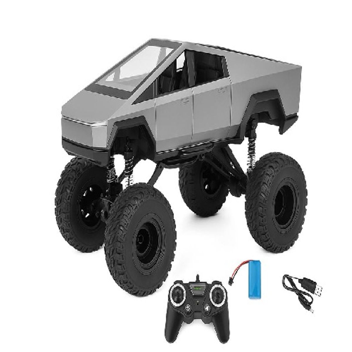 123 - CYBERTRUCK GRANDE A CONTROL REMOTO TERRENO DIFICIL