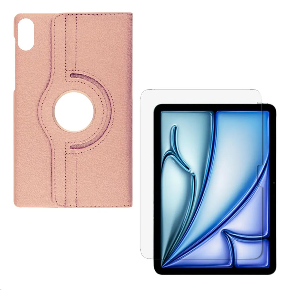 GENERICO - forro funda Estuche Giratorio 360 para honor pad x8 + vidrio rosa