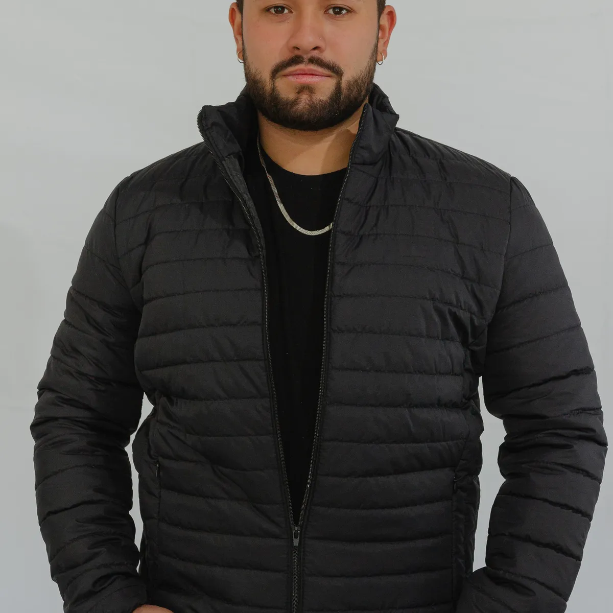 ABC JACKETS - chaqueta negra para caballero tipo invierno termica e impermeable