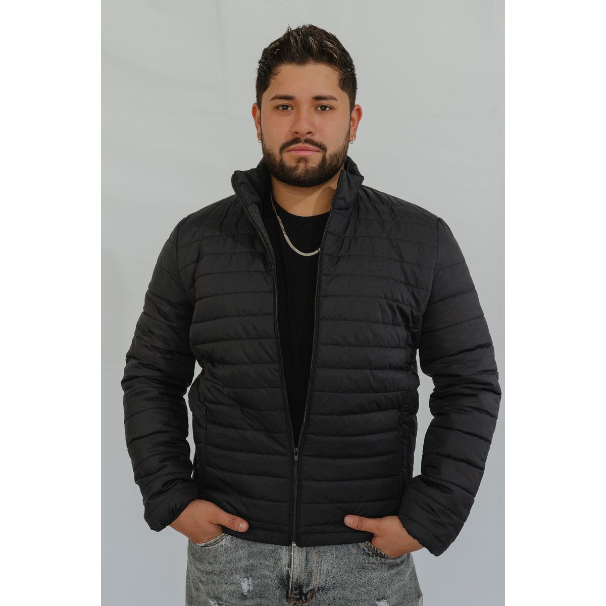 ABC JACKETS - chaqueta negra para caballero tipo invierno termica e impermeable