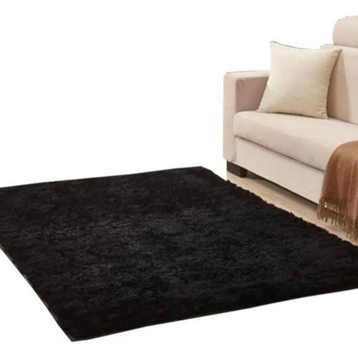GENERICO - Alfombra Tapete Pie De Cama Peludo Antideslizante Hogar 150 X 60 cms