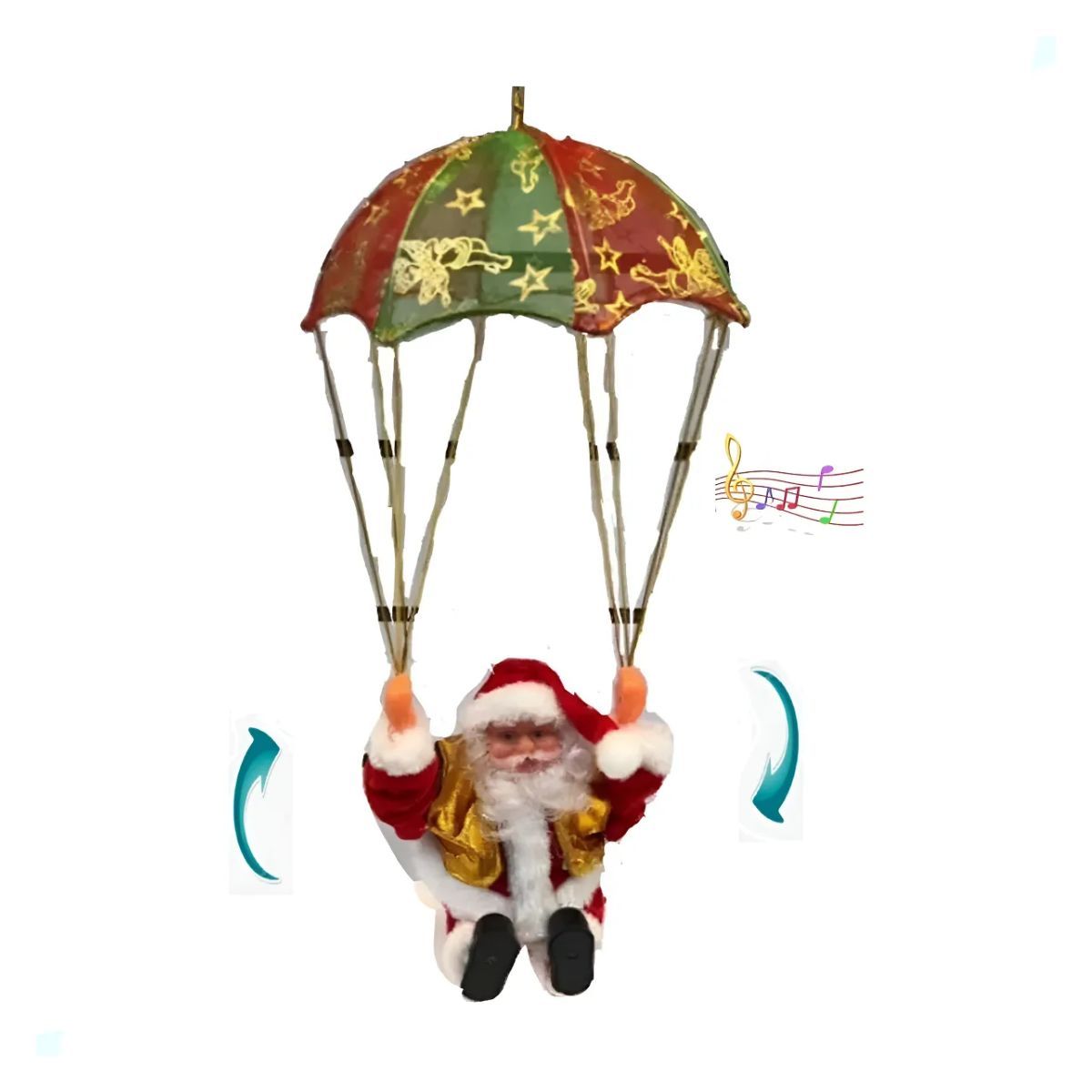 GENERICO - Muñeco musical de Papá Noel en Paracaídas