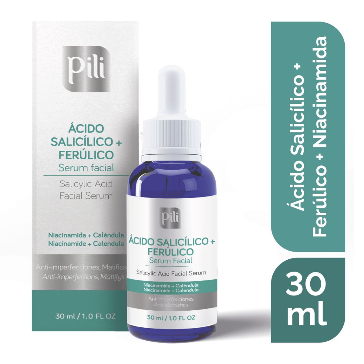 PILI - Serum Acido Salicilico + Ferulico Pili 30ml
